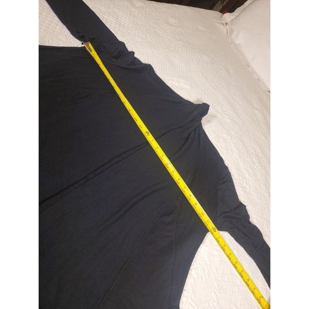 Athleta‎ Pranayama Wrap Women's Sz L Cardigan Thumbhole  Open Yoga Casual Black - Picture 8 of 10